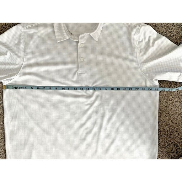 Walter Hagen Polo Shirt White Grey Fish scale Short Sleeve Golf Stretch Size XL - Picture 4 of 4